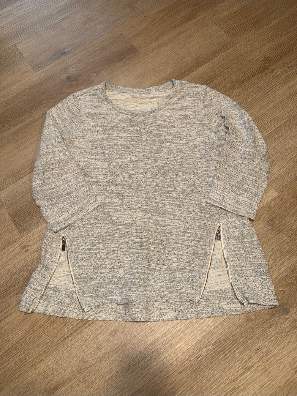 ATHLETA Blissful Sharkbite Pullover Sweater Knit Top with Zip Details